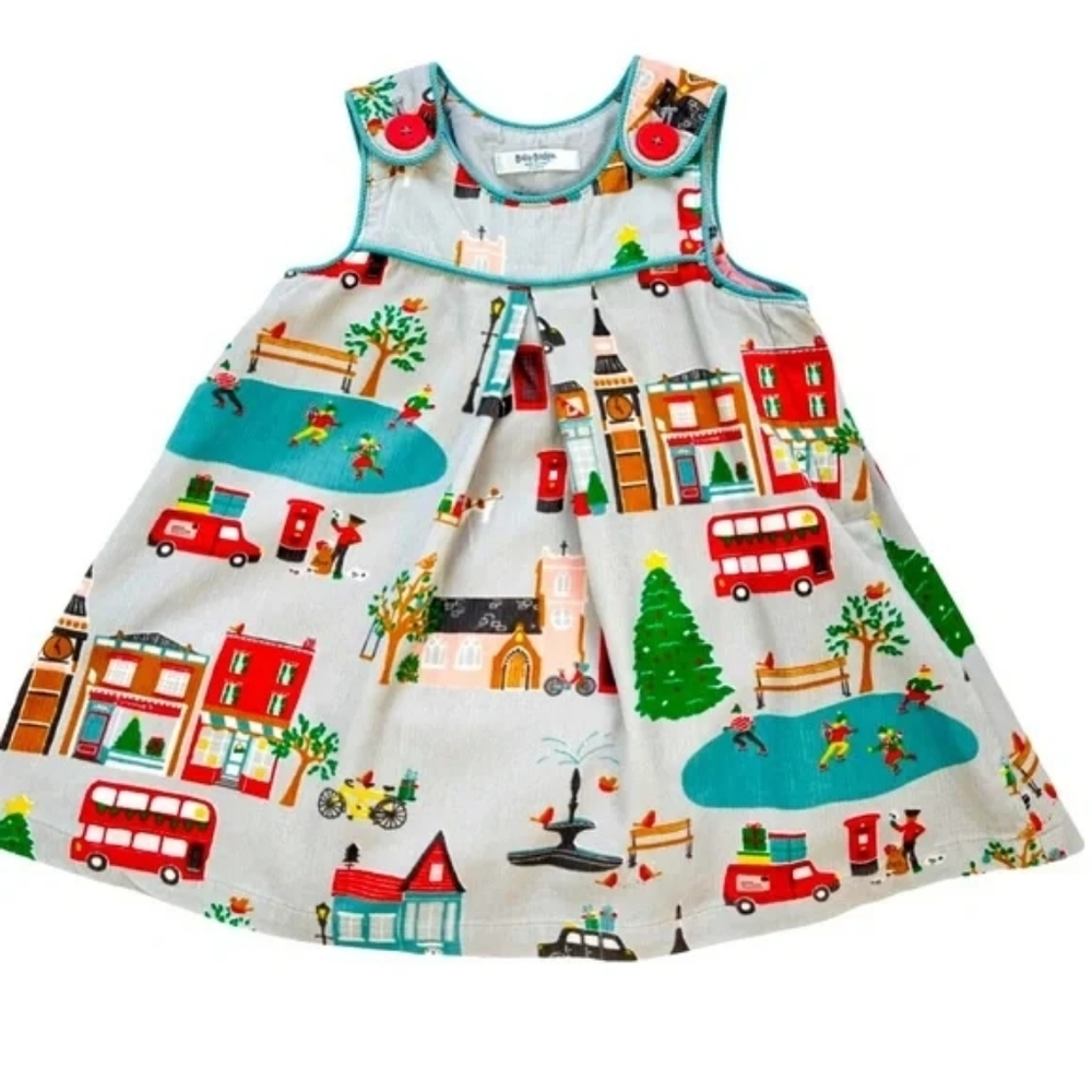 BABY BODEN: Corduroy Christmas London Pinafore Dress